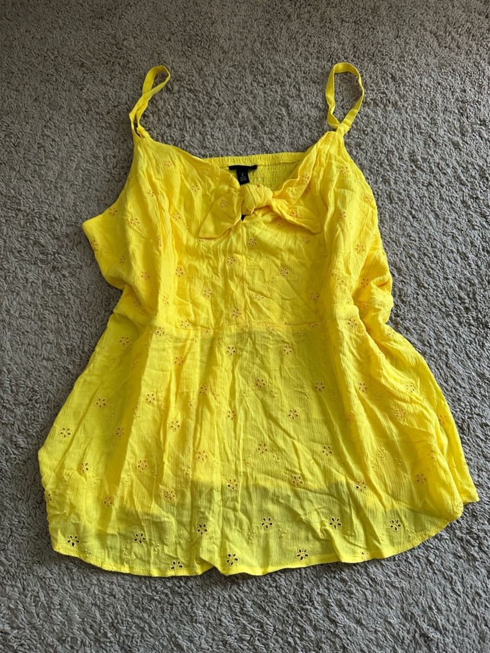 torrid Yellow Eyelet Tie-Front Camisole